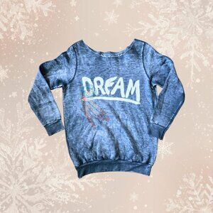So Nikki “DREAM” Youth Large Fleece Sweatshirt – Washed Blue with Dreamcatcher G